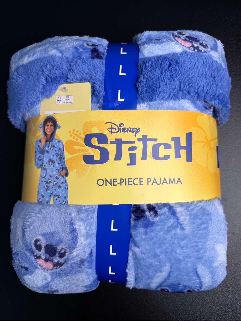 Disney Stitch Women’s Plush Fleece One-Piece Pajama | Large(12-14)| NWT